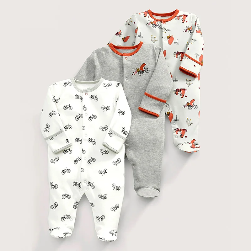 3 шт./лот/ детский хлопковый комбинезон с героями мультфильмов одежда длинными