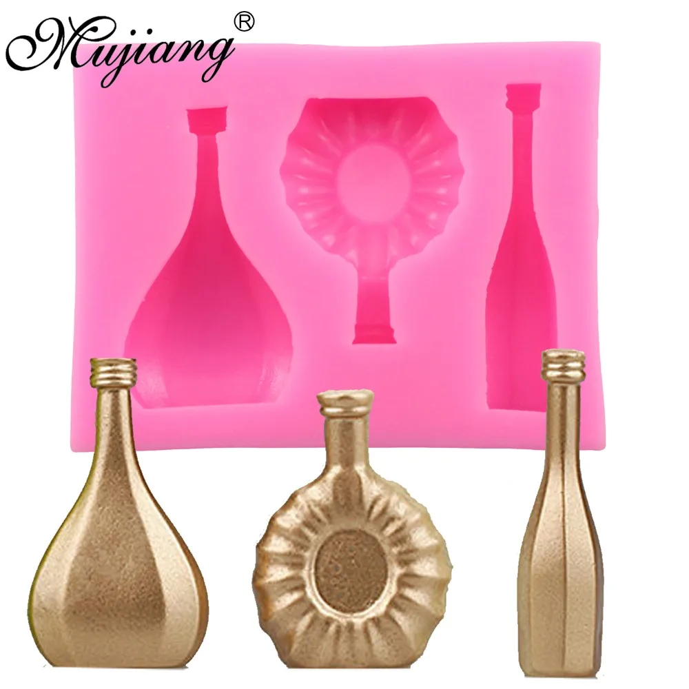Стеклянные силиконовые формы для бутылки вина Mujiang мыла и глины инструменты