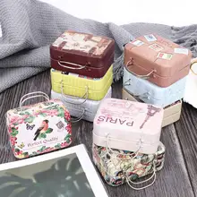 Винтажный чехол для костюма, коробка для хранения конфет, кавайный мультяшный металлический чехол, органайзер для ювелирных изделий, свадебная красочная мини жестяная коробка