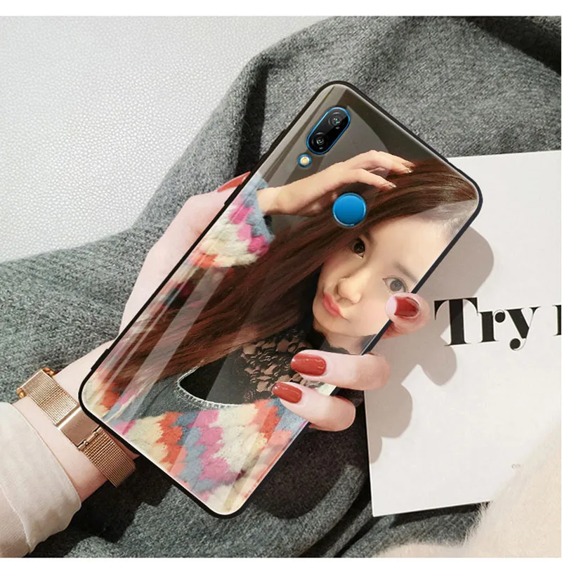 LANCHE DIY P20 чехол из закаленного стекла для Huawei Lite Pro индивидуальная печать фото
