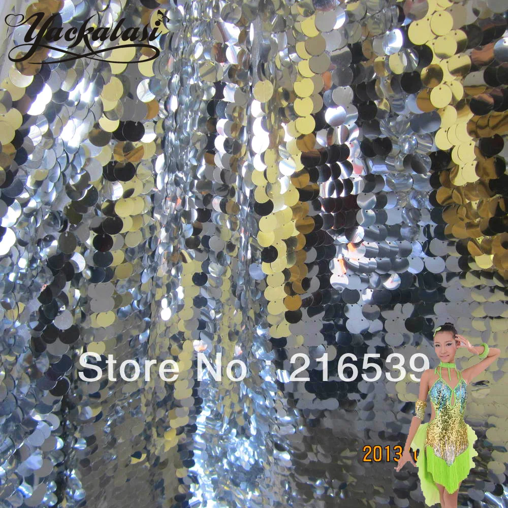 Большая пайетка с пайетками 18 мм ткань вышивкой золотые и серебряные толстые