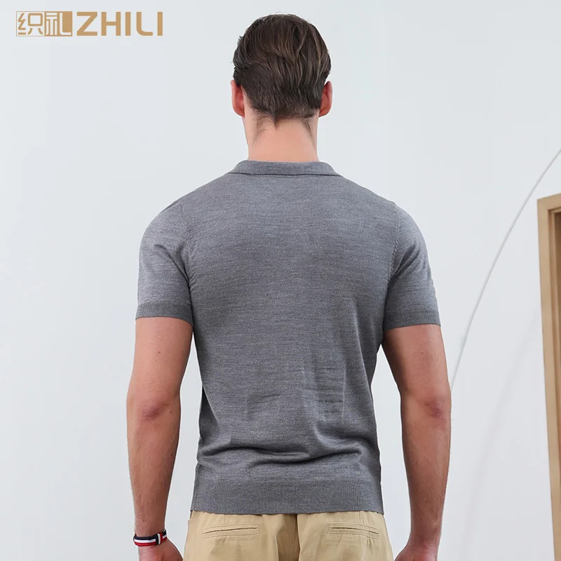 ZHILI новая весенняя и летняя мужская футболка поло чистого цвета | Мужская одежда