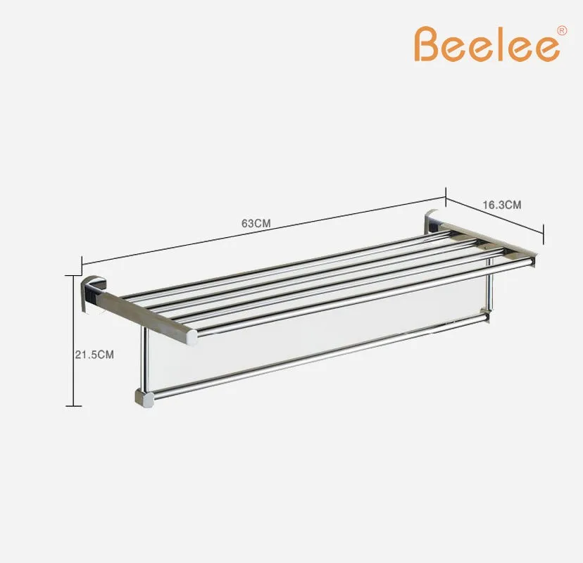 Beelee BL6503C 60 см латунная Настенная Ванная вешалка для полотенец/держатель/полка с полотенцем хром Полка для полотенец