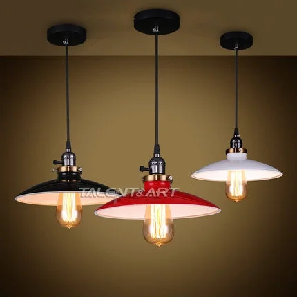 

Loft Style Iron Industrial Droplight Edison Vintage Pendant Lamp Fixtures For Dining Room RH Hanging Light Indoor Lighting