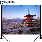 Виниловый фон для фотосъемки Dephoto с изображением горы Фудзи, архитектуры сакуры, Снежной Горы, природных пейзажей в японском стиле