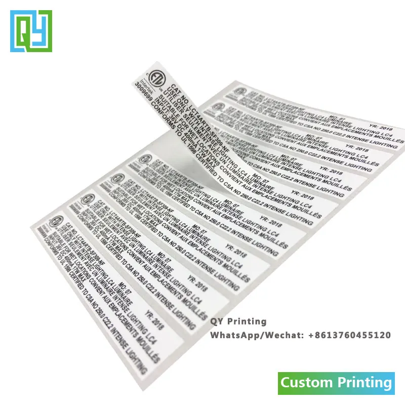 1000pcs 120x13mm free shipping custom made UL labels battery stickers computer logo brand mark Electronic device sticker label