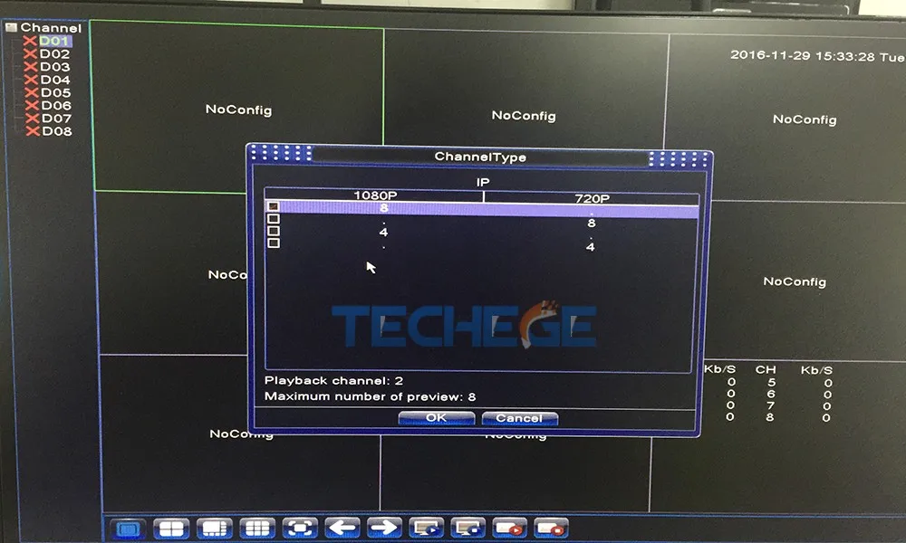 Techege мини NVR 4CH 8CH Full HD NVR 1920*1080P P2P ONVIF 2,0 для ip-камеры HDMI сетевой видеорегистратор