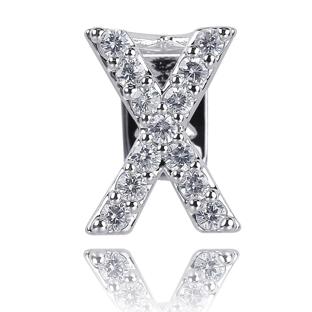 JINAO, новинка, хип-хоп, 26 букв, золото, серебро, зубы, Grillz, все, Iced Out, Micro Pave CZ зубья, грили с силиконом для рождественского подарка - Окраска металла: X