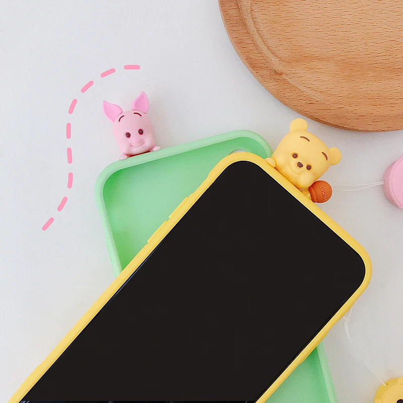 Marchcover for iPhone X XS MAX XR 8 7 6 6S Plus 3D Doll Cute Cartoon Balloon Bear case IMD Long strap Soft TPU cover armor |