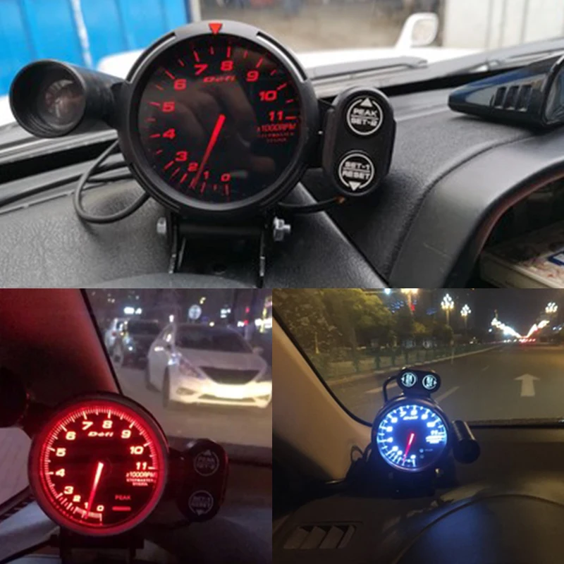 80 мм Автомобильный цифровой тахометр Df Rpm Gauge автомобильный шаговый двигатель BF такометр синий белый светодиодный светильник переключения Авто Датчик