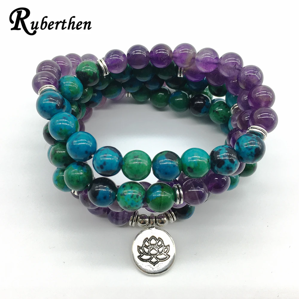 Ruberthen новый дизайн 2018 исцеление йогой браслет или ожерелье Феникс Ame thyst
