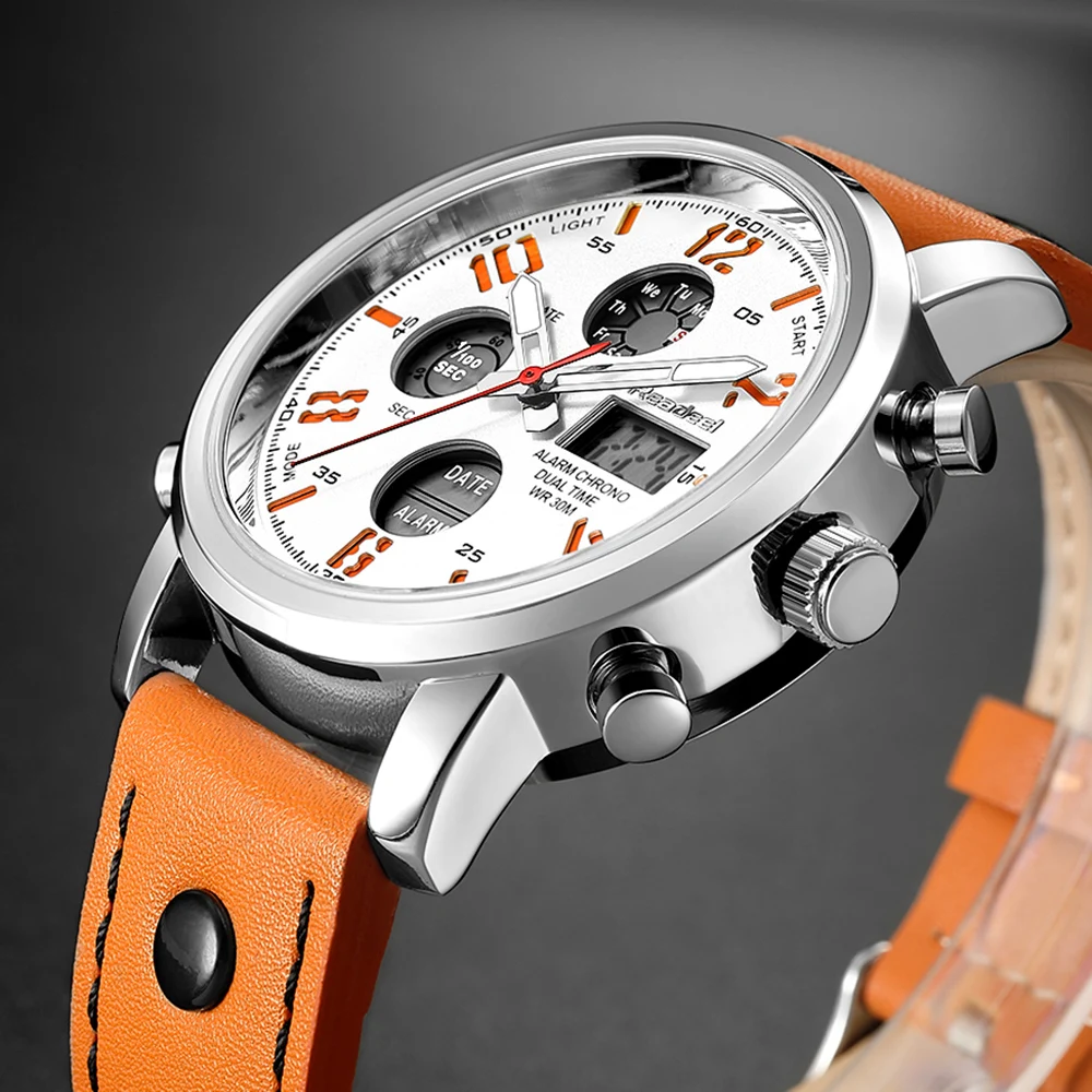 Мужские кварцевые часы Saat Relojes люксовый бренд в стиле ретро цифровые