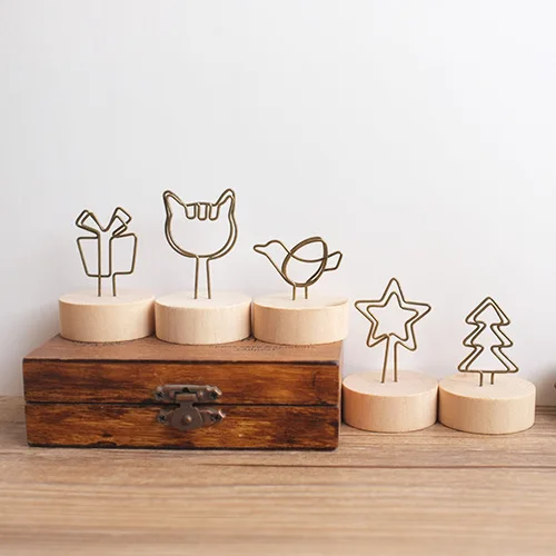 3 шт./лот деревянная подставка металлическая проволока настольная карта