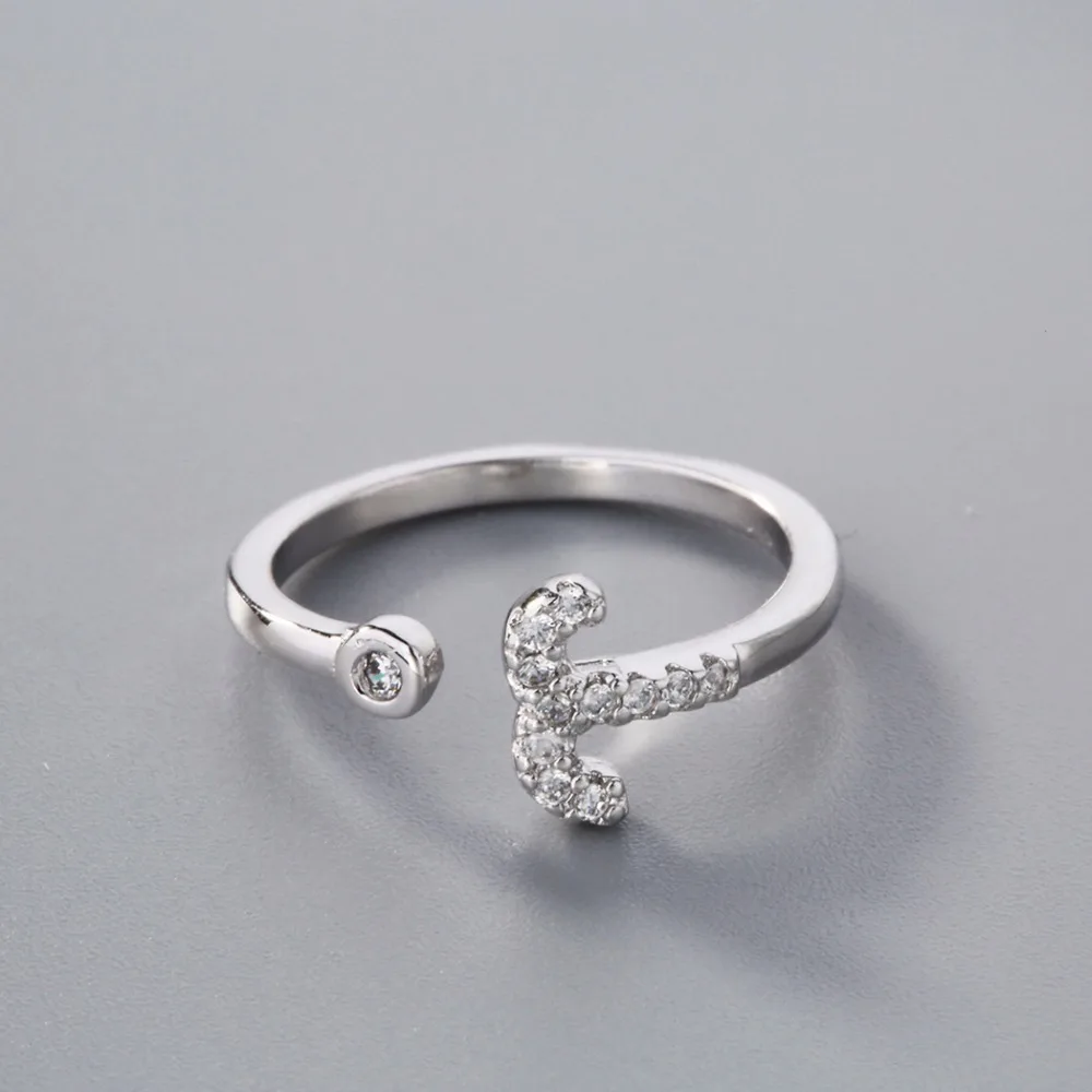 Chandler Aries Widder Rings With Austria Cubic Zircon CZ Adjustable Finger Knuckle Bague Constellation 12 Sign Statemnet Jewelry | Украшения