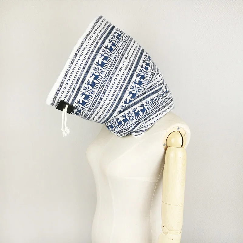 Leo anvi, дизайнерский женский шарф-глушитель, хлопковый, с принтом оленей, рождественский, массивный, меховой, для шеи, теплый, зимний шарф, бандана с изображением масок для лица - Цвет: as pic 1