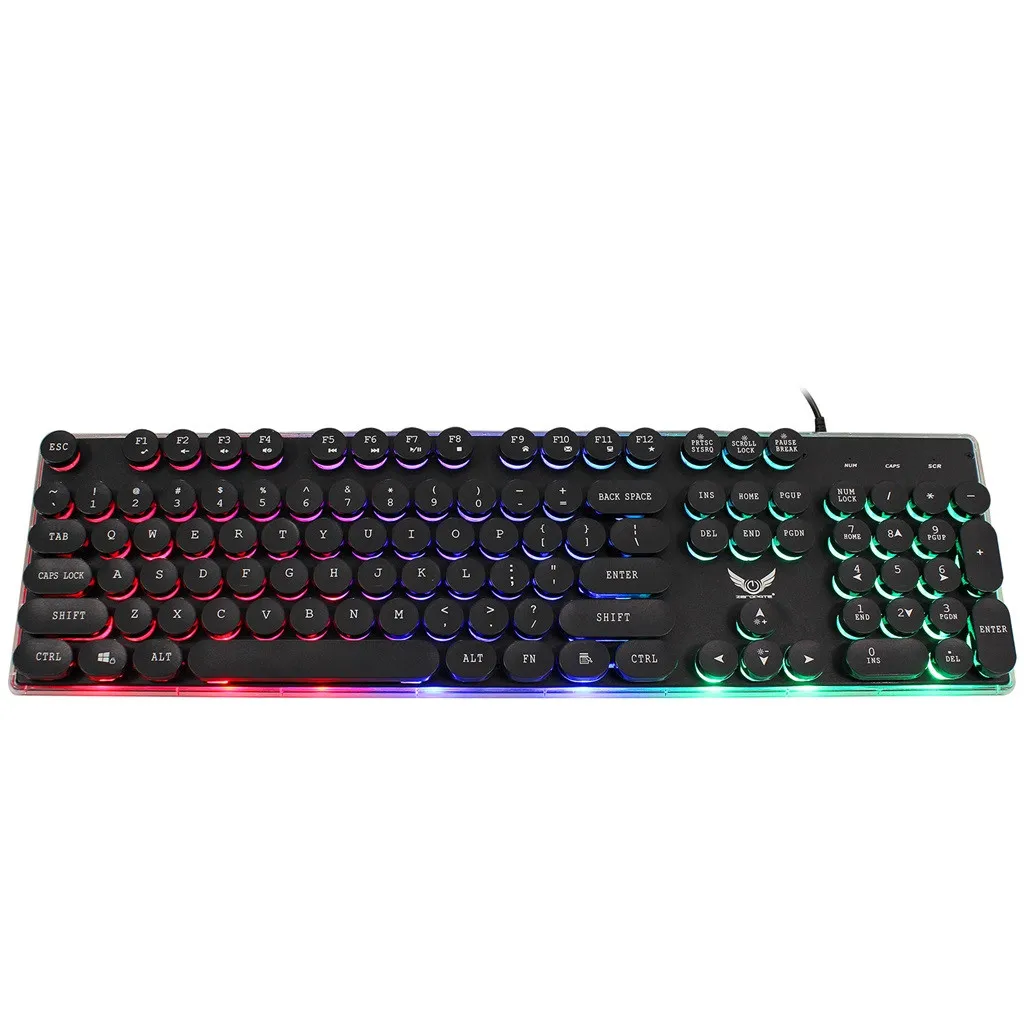VOBERRY Backlight Game USB Keyboard Multimedia Cap Lighting Color LED Cable Mechanical Hand | Компьютеры и офис