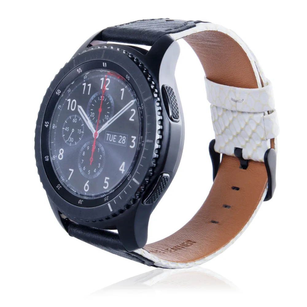 22 20 мм кожаный ремешок для samsung Шестерни спортивные S2 S3 классический Frontier galaxy watch 42 46 мм Длина браслета huami amazfit bip Pebble Time ремешок