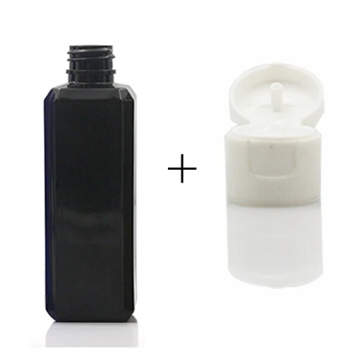 black with white cap Sedorate 50 шт./партия 100 мл ПЭТ Косметический флакон крышка шампуня бутылка для многоразового использования Макияж Контейнер для смывки чехол JX043-2 - Цвет: black with white cap