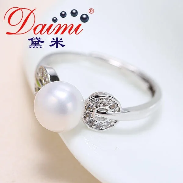 DAIMI Pearl Ring Cultured Freshwater Geometric silver Female Jewelry | Украшения и аксессуары