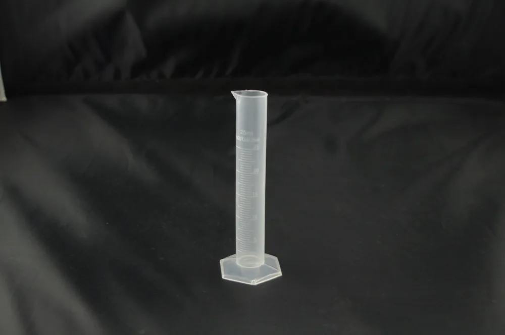 Лабораторный Градуированный цилиндрический пластик 25 мл Шестигранная основа