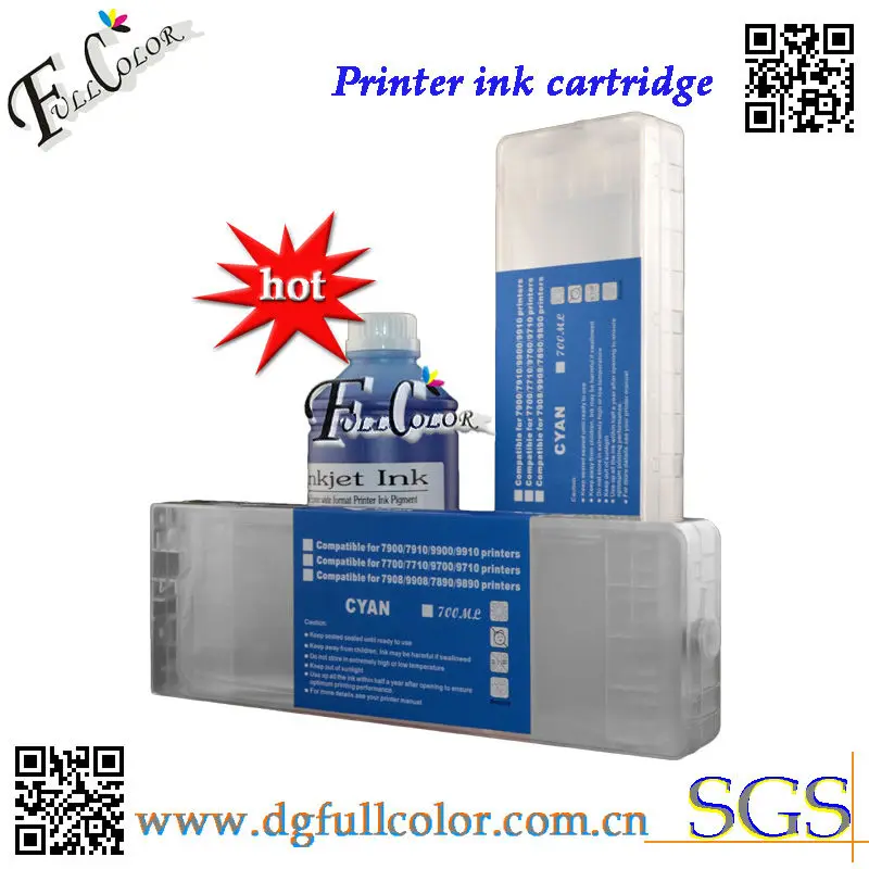 Free shipping  11piece a lot  700ml refillable ink cartridge and 1 pcs chip resetter for epsn 9900 7900 plotter