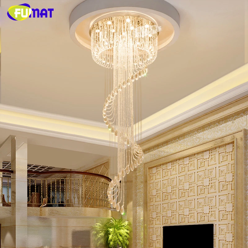 買取 Fumat K9クリスタルシャンデリア大クリスタルライト用リビングルーム現代の簡単なヨーロッパスパイラルk9クリスタルled光沢の装飾ランプ