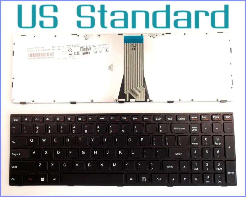 

US English Version Keyboard for LENOVO Flex 2-15 Flex 2-15D 20405 20377 25214725 25214780 T6G1-US Laptop with Frame