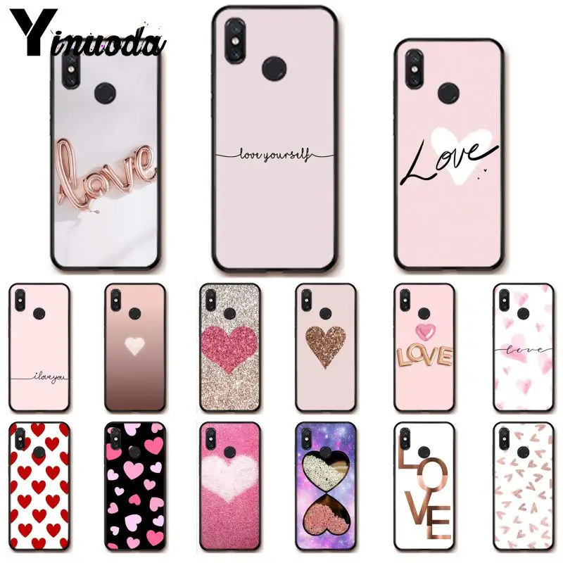 Чехол для телефона Yinuoda I Love you Pink Heart чехол Xiaomi Redm4X 6A 5A 7A Redmi5 5Plus Note8 8Pro 7 mi A1