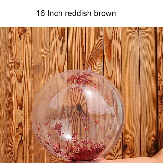 16in Reddish Brown Руксин надувной бассейн вечерние игрушки Прозрачный мяч для пляжа открытый Лето водные игрушки Плавательный поплавок мяч игрушки для взрослых детей - Цвет: 16in Reddish Brown