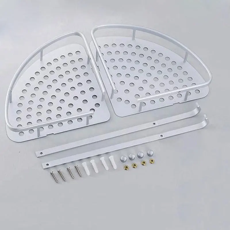 Настенная алюминиевая полка для душа 2 уровня 8007A16|corner shelf wall mount|bathroom accessoriesbath corner