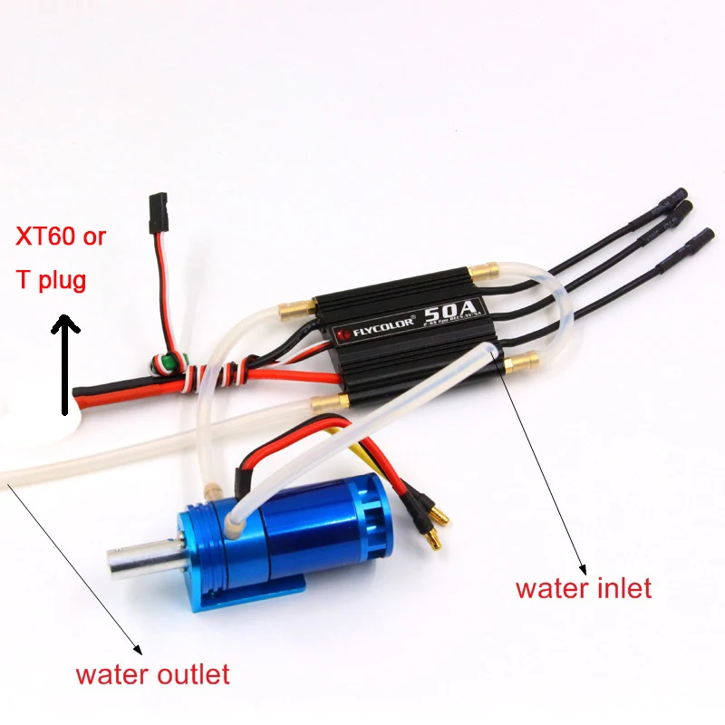 version 1 2800KV Радиоуправляемая лодка с бесщеточным двигателем с ESC комбинированная система питания 2862 2800KV 1500KV flycolor 50A ESC rudde насос водяного охлаждения - Цвет: version 1 2800KV