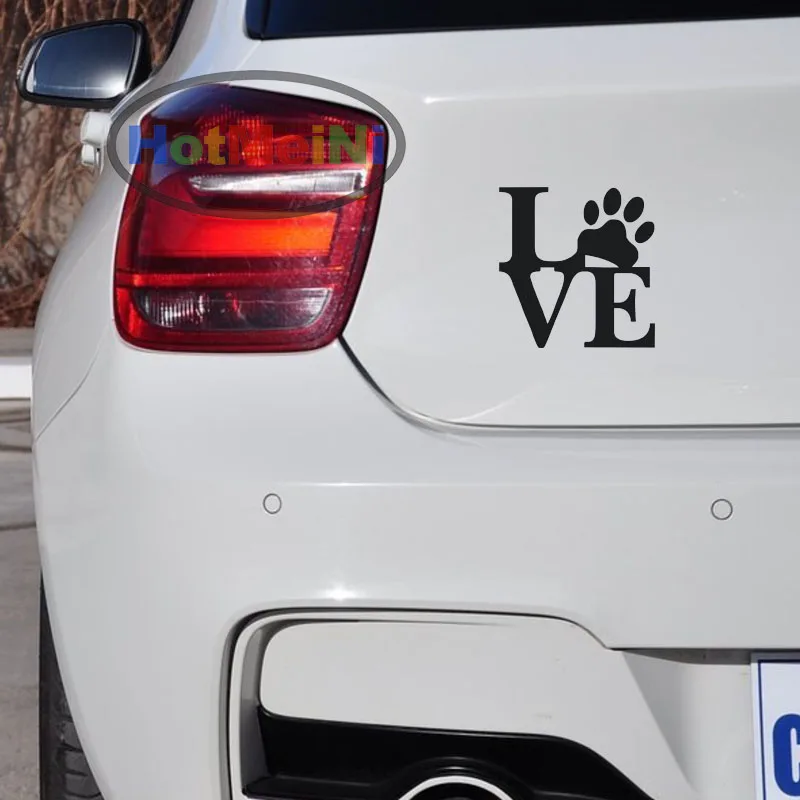 HotMeiNi Car Sticker 13*12.5cm funny love dog styling footprint Motorcycle Auto Waterproof Vinyl decoration Decal | Автомобили и