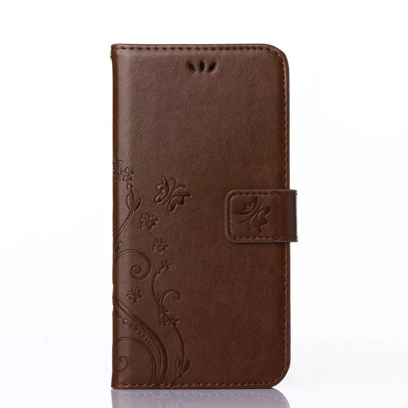 2016 Светло-Коричневый Тиснение Карты Слот Бумажник PU Кожа Стенд Flip Case для Nokia lumia 730