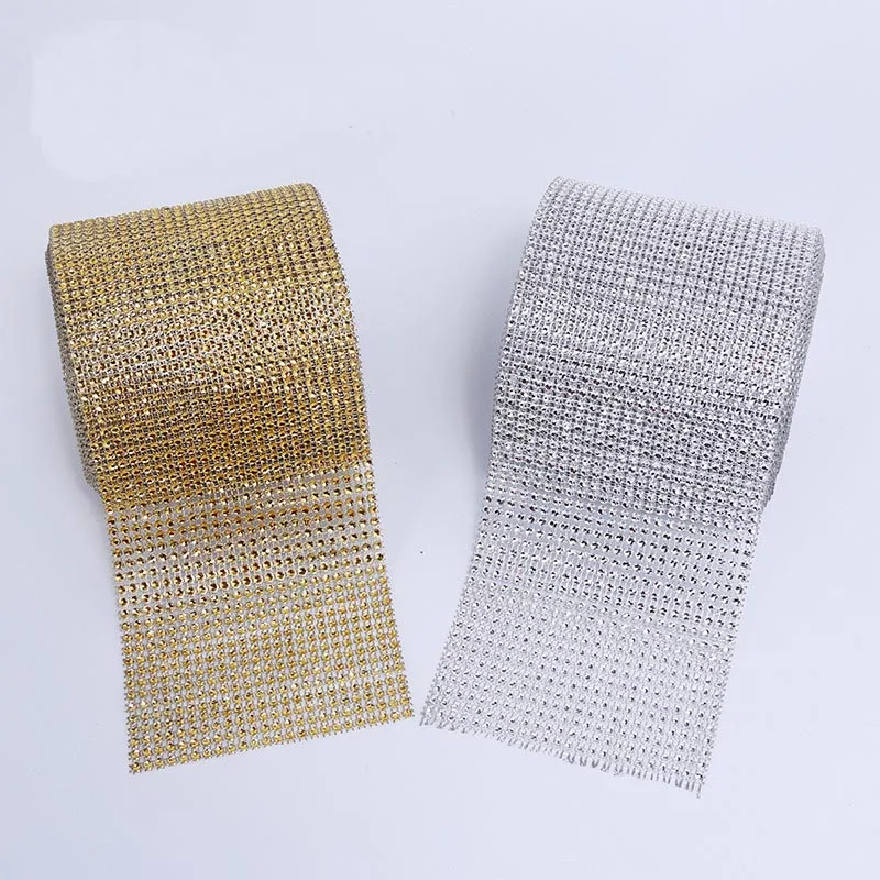 

Free Shipping 10 Yards/roll 24 Rows Plastic Mesh Trimming Rhinestone Mesh Trim For Wedding Gown and Handbag RT091802