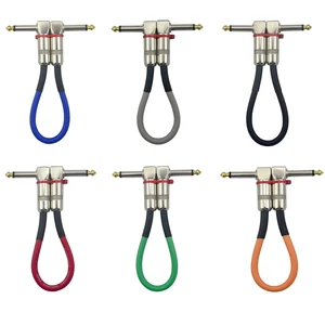 6 X Гитарный патч-кабель для педали 152130 см14 футов в длину с 6,35 дюймовым мм золотым прямоугольным штекером разные цвета на выбор