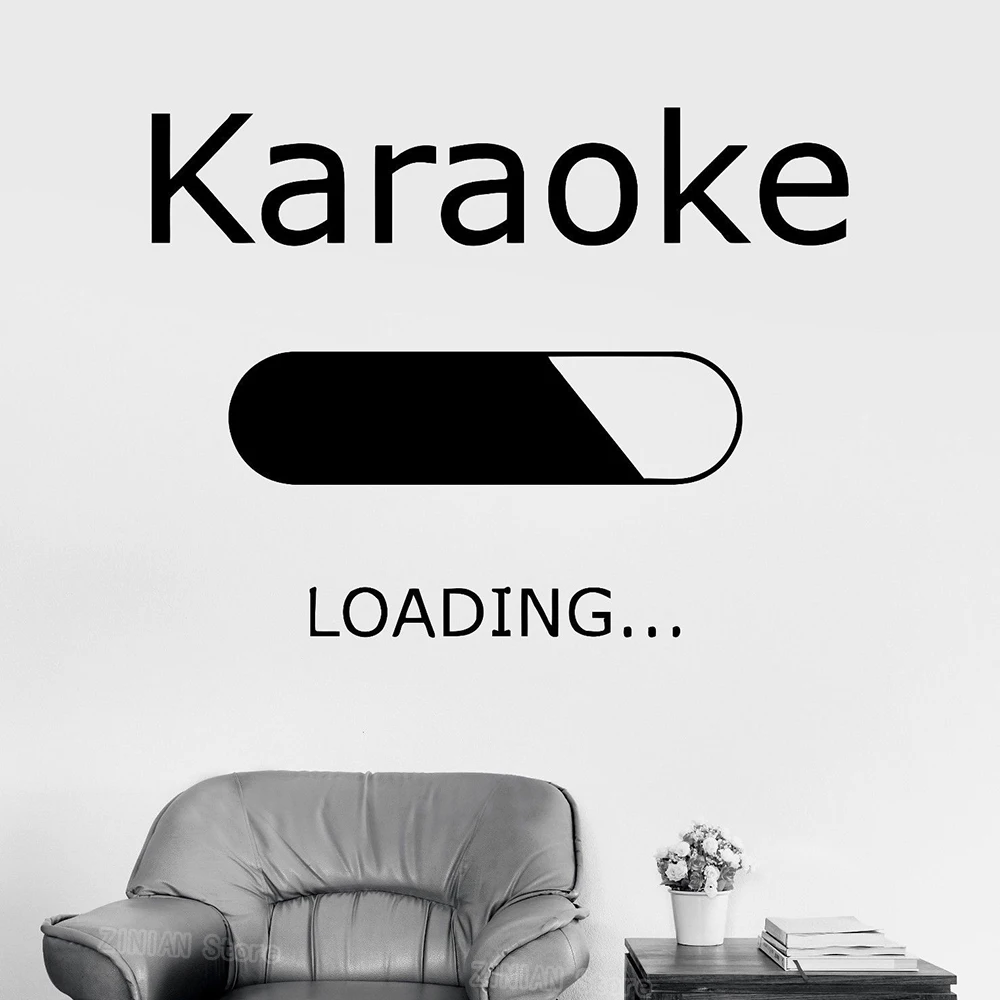 

Karaoke Loading Vinyl Wall Decals Bedroom Music Musical Art Stickers Party Decor Removable Wall Sticker Living Room Z334