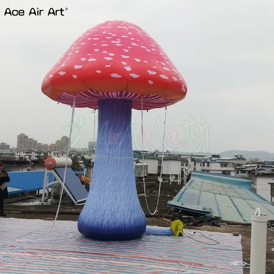 Свободные стоячие гигантские светодиодные надувные грибы прямые/кривые модели