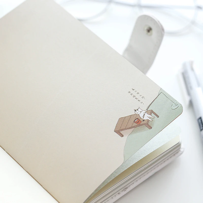 Оригинальный кожаный блокнот MIRUI в твердой обложке милый мультяшный Кот мини