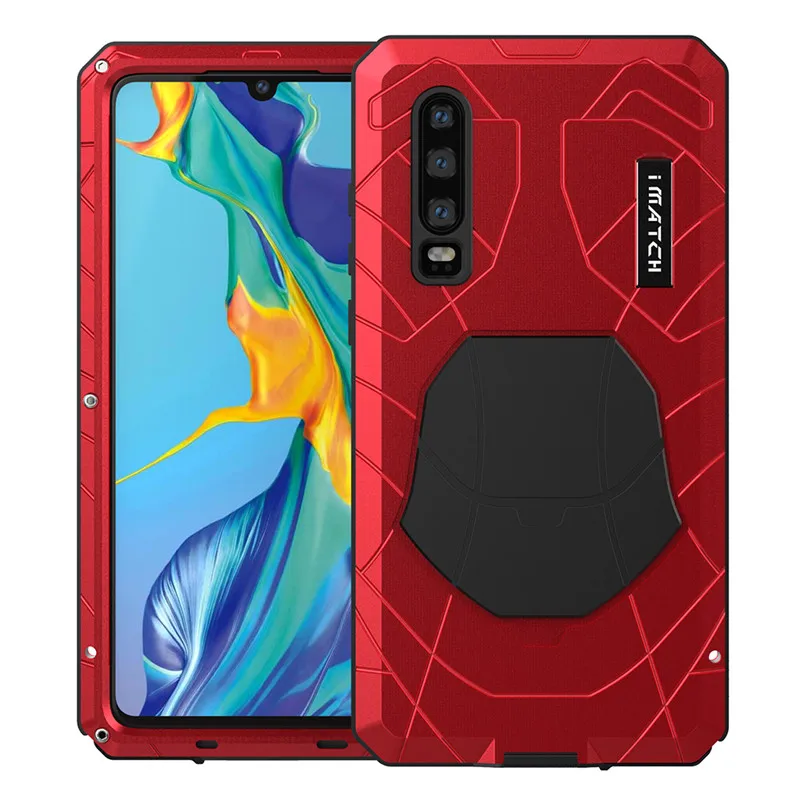 Для huawei P30 P30 Pro Чехол для телефона усиленная защита Броня металлический чехол Крышка Анти-осень алюминий полный защитный кожух - Цвет: red