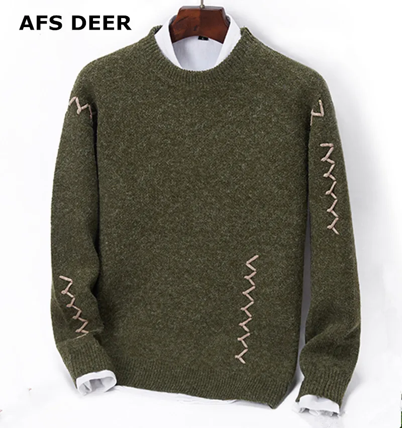 

Autumn Winter Slim Knitted Pullover Sweater Men Long Sleeve Jumpers Men Basic Sweaters Men 2018 Korean Style Knit Tops Male