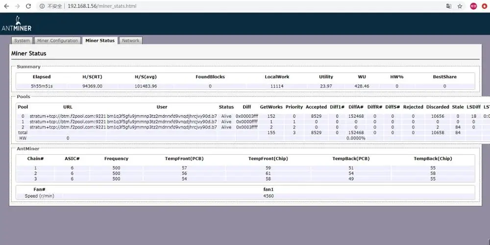 Б/у только 90% новый Майнер tensority BTM asic 96 K/S ANTMINER b7 538 Вт маломощная электронная