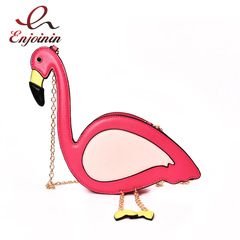 Забавная модная сумка мессенджер из искусственной кожи в стиле Фламинго
