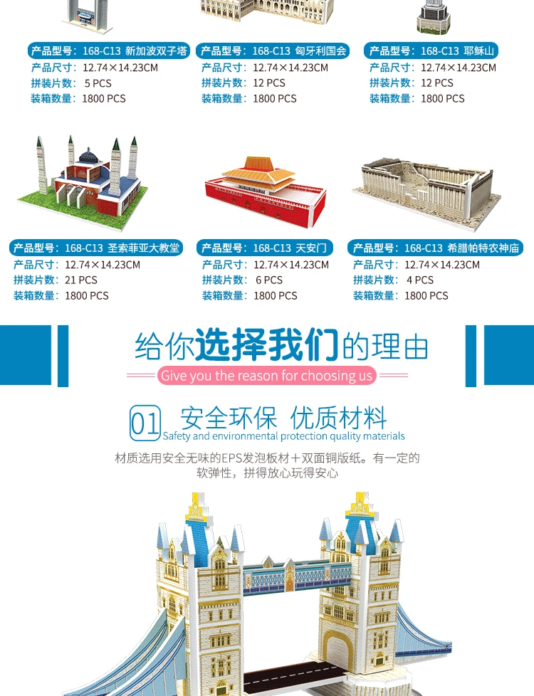 Детская мини-головоломка DIY игрушка трехмерная головоломка 3D модель мир архитектурная модель трехмерная головоломка pape