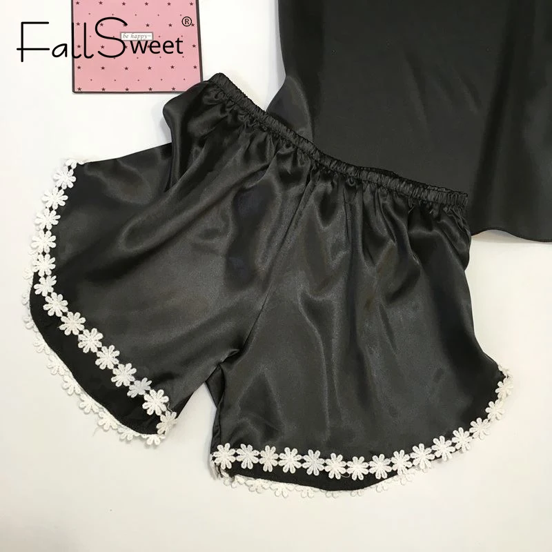 Женский пижамный комплект Fallsweet сексуальный набор для сна с кружевной отделкой