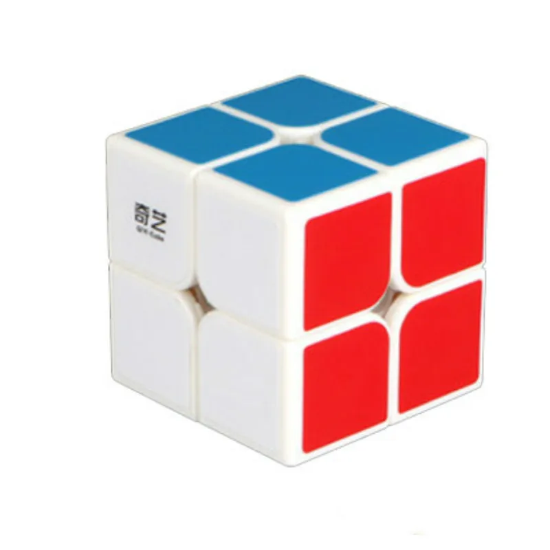 QIYI QIDI 2X2X2 магический скоростной кубик Карманный головоломка без наклеек Профессиональный скоростной кубик 2х2 образовательные забавные игрушки для детей - Цвет: Белый