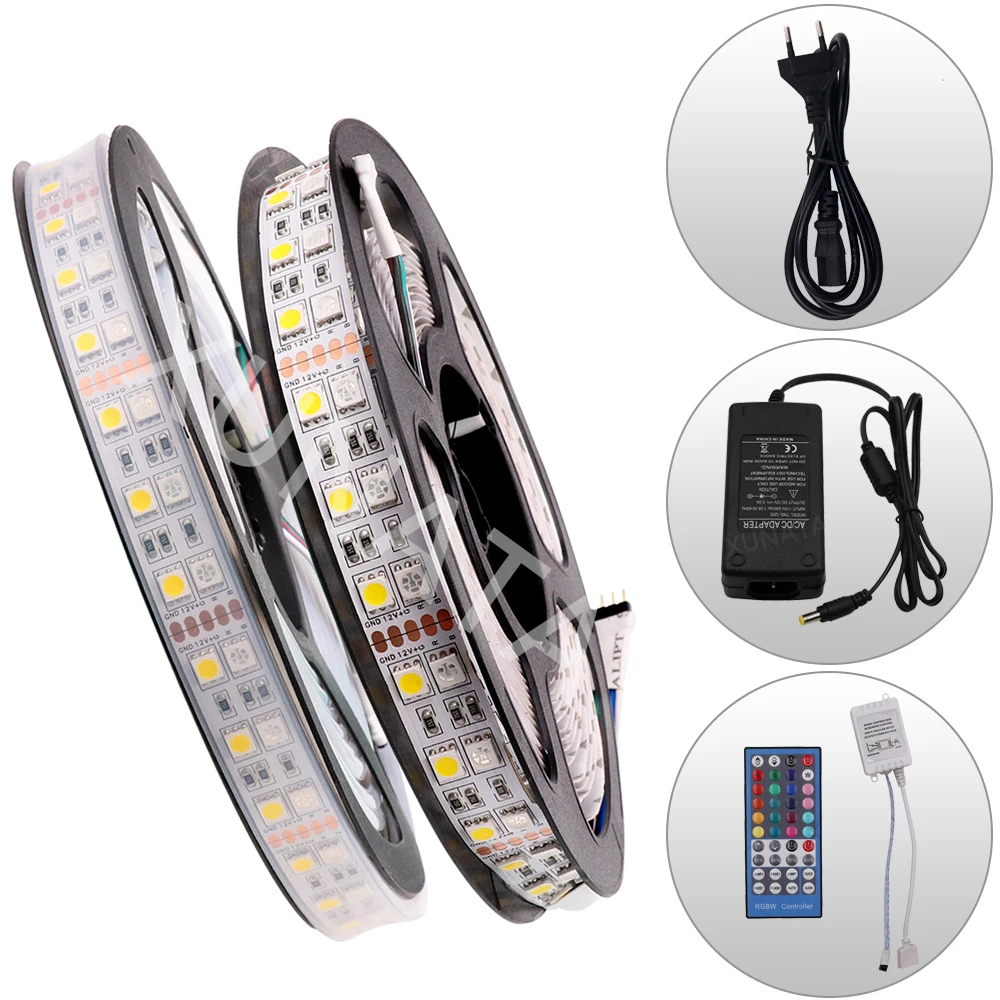 DC12V 5050 Двухрядные RGB светодиодные ленты 120 светодиодов/м RGBW RGBWW водонепроницаемый