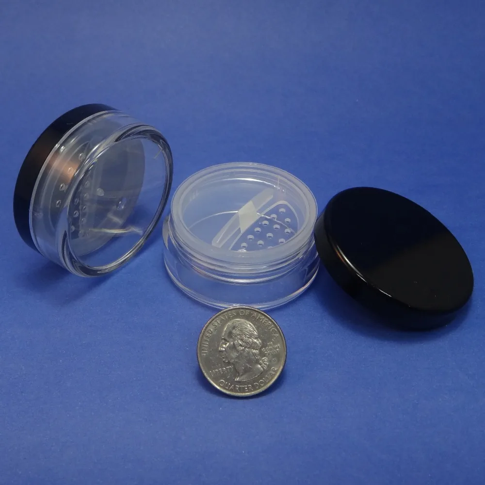 2 шт. дорожный размер 20 г Черная крышка свободная Порошковая пластиковая банка с