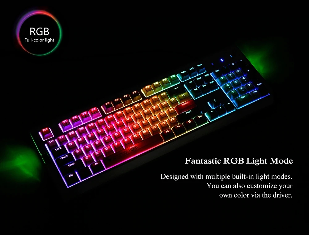 Ajazz AK510 Ретро RGB механическая клавиатура 104 клавиша PBT шариковая клавиша колпачок коричневый черный переключатель серая классическая версия Проводная клавиатура
