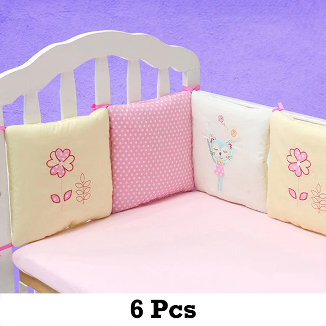 6Pcs-5 3/6 шт Детские бамперы для кроватки, бампер для кроватки, защита для детского постельного белья, дышащая подушка для новорожденной кровати, декор для комнаты, детская кроватка - Цвет: 6Pcs-5