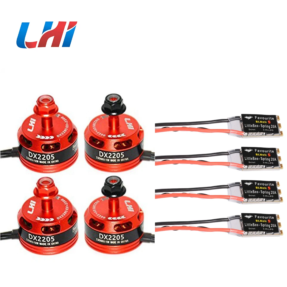 Brushless MOTOR Dx2205 2300kv ESC &amp Favourite FVT LittleBee 30A-S 30A - S BLHeli_S FPV QAV R 220 Quad Motor Multicopter | Игрушки и